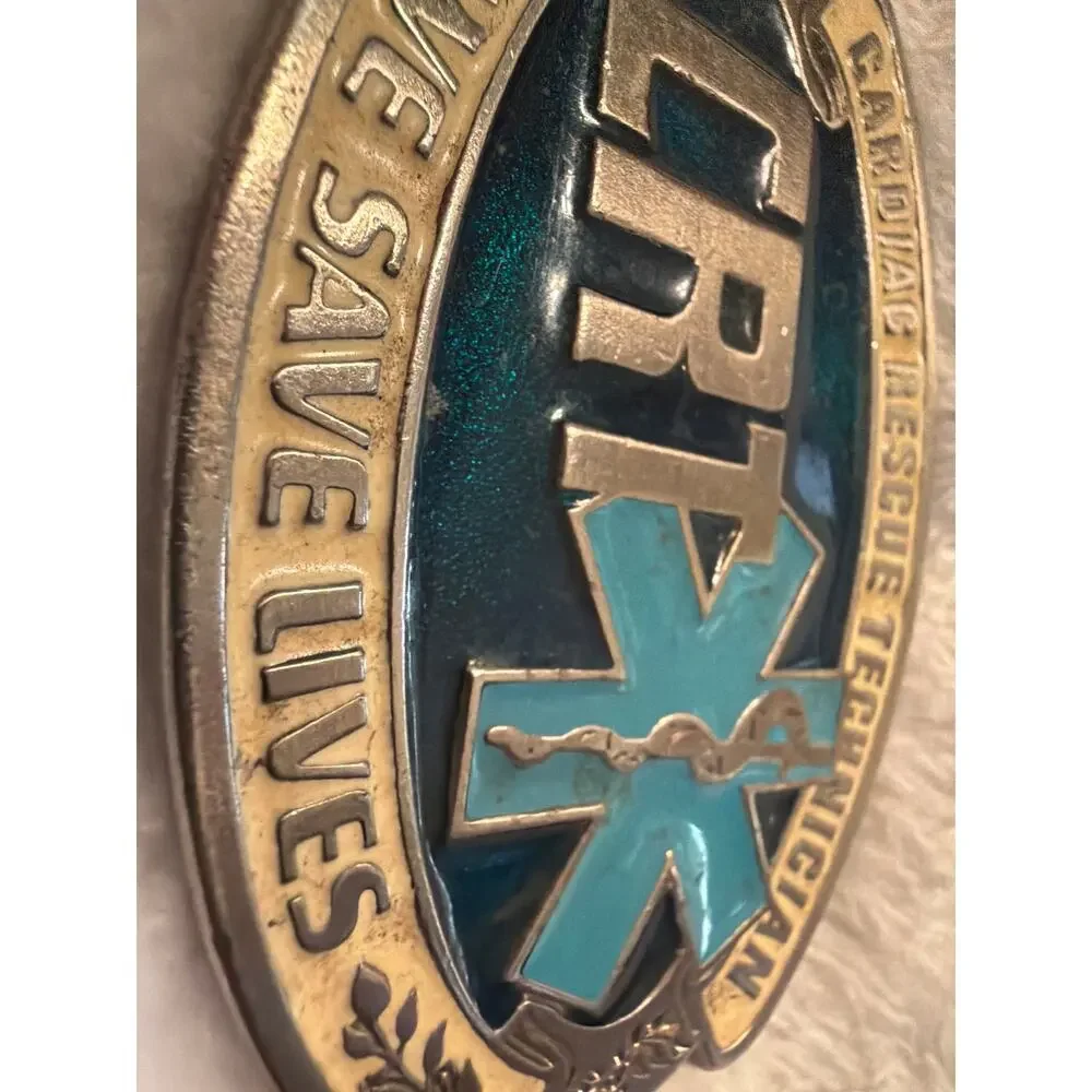 Vintage EMT Cardiac Rescue Technician Belt Buckle Blue Star of Life BTS 2343